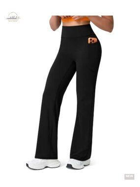 Wide Leg Yoga Pants High Waisted Loose Fit Side Pockets Women Workout
